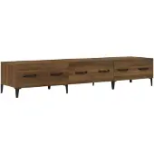 vidaXL Armoire TV marron imitation chêne 150x34,5x30 cm Matériau dérivé du bois