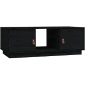 vidaXL Table basse noire 100x50x35 cm pin massif