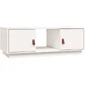 vidaXL Table basse blanche 100x50x35 cm pin massif