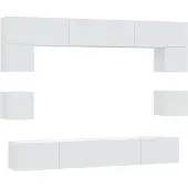 vidaXL Ensemble de 8 meubles TV blanc en bois composite