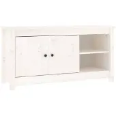 vidaXL Meuble TV blanc 103x36,5x52 cm Pin massif