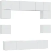 vidaXL Ensemble de 8 meubles TV blanc en bois composite