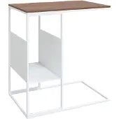 vidaXL Table d'appoint blanche 55x36x59,5 cm Bois composite