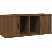 vidaXL Armoire TV marron imitation chêne 100x35x40 cm Matériau dérivé du bois