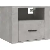 vidaXL Table de chevet murale Gris béton 50x36x40 cm
