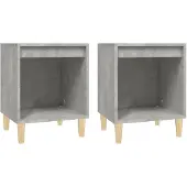 vidaXL Tables de chevet 2 pcs Gris béton 40x35x50 cm
