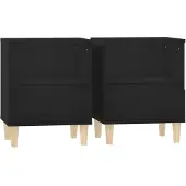 vidaXL Tables de chevet 2 pcs Noir 40x35x50 cm