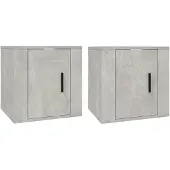 vidaXL Armoires murales TV 2 pcs. Gris béton 40x34,5x40 cm