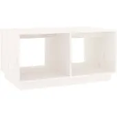 vidaXL Table basse blanche 80x50x40 cm pin massif