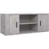 vidaXL Armoire TV gris béton 100x35x40 cm Bois composite