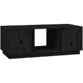 vidaXL Table basse noire 110x50x40 cm pin massif