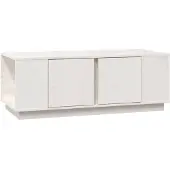 vidaXL Table basse blanche 110x50x40 cm pin massif