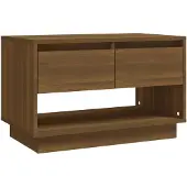 vidaXL Armoire TV marron imitation chêne 70x41x44 cm Matériau dérivé du bois
