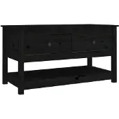 vidaXL Table basse noire 102x49x55 cm pin massif
