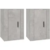 vidaXL Armoires murales TV 2 pcs. Gris béton 40x34,5x60 cm