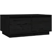 vidaXL Table basse noire 80x50x35 cm pin massif