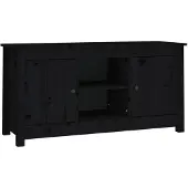 vidaXL Armoire TV noire 103x36,5x52 cm Pin massif