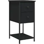 vidaXL Table de chevet noir 32x42x70 cm bois d’ingénierie