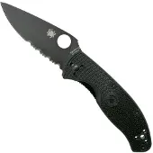 Spyderco Couteau pliant Tenacious Lightweight Black Blade, lame à dents
