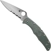 Spyderco Couteau pliant Endura 4, FRN, foliage green, lame à dents