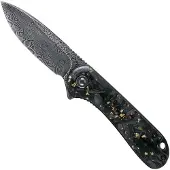 CIVIVI Couteau pliant Elementum Damascus, shredded carbon fiber/gold
