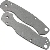 Flytanium Classic Titanium Scales for Spyderco Paramilitary 2 Knife - Titanium Stonewash