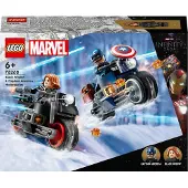 LEGO 76260 Marvel Motorcycles de Black Widow et Captain America, un set inspiré de "Avengers : Time of Ultron" avec 2 héros à moto, un jouet pour les enfants, garçons et filles, à partir de 6 ans