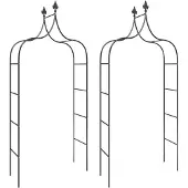 vidaXL Arches de jardin 2 pcs Noir 120x38x260 cm Acier