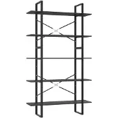 vidaXL Bibliothèque à 5 niveaux Gris 100x30x175 cm Bois d'ingénierie