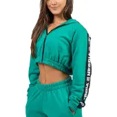 Nebbia Cropped Iconic Full Zip Sweatshirt Vert M Femme
