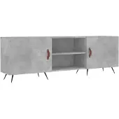 vidaXL Armoire TV gris béton 150x30x50 cm Bois composite