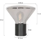 Steinhauer Lampe de table Ambiance noir avec verre fumé