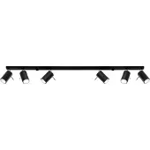 Sollux Plafonnier RING 6L noir 6xGU10 10W acier 16x6x118cm