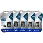 Verbatim 47045 SD MicroSD Card 256GB SDHC Pro Class 10 + Adapter retail