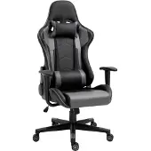 Vinsetto : chaise de bureau ergonomique, chaise gaming, similicuir, mousse, noir