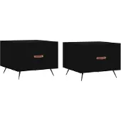 vidaXL Tables basses 2 pièces noir 50x50x40 cm bois composite