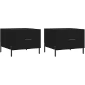 vidaXL Tables basses 2 pièces noir 50x50x40 cm bois composite