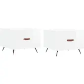 vidaXL Tables basses 2 pcs. Blanc brillant 50x50x40 cm Bois composite