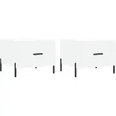 vidaXL Tables basses 2 pcs. Blanc 50x50x40 cm Bois composite