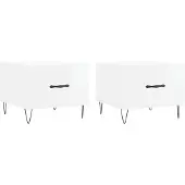 vidaXL Tables basses 2 pcs. Blanc brillant 50x50x40 cm Bois composite