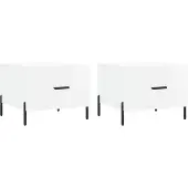 vidaXL Tables basses 2 pcs. Blanc brillant 50x50x40 cm Bois composite