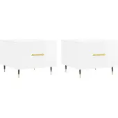 vidaXL Tables basses 2 pcs. Blanc brillant 50x50x40 cm Bois composite