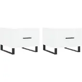 vidaXL Tables basses 2 pcs. Blanc 50x50x40 cm Bois composite