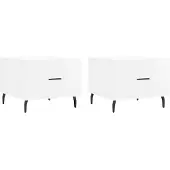 vidaXL Tables basses 2 pcs. Blanc brillant 50x50x40 cm Bois composite