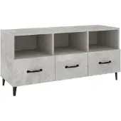 vidaXL Armoire TV gris béton 102x35x50 cm Bois composite