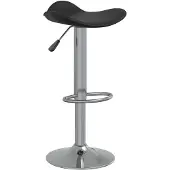 vidaXL Tabouret de bar noir Acier chromé et similicuir