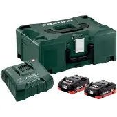 Metabo Basis Set LIHD + 2x Batteries 4,0 Ah + Chargeur + Coffret de transport Metaloc ( 685130000 )