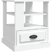 vidaXL Table d'appoint blanc 50x50x60 cm bois d’ingénierie