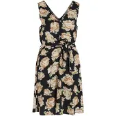 Vila Robe d’été 'Eve' beige / chamois / vert clair / noir