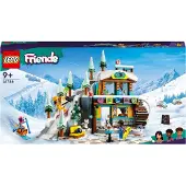 LEGO 41756 Friends Ensemble piste de ski et café d'hiver avec mini-poupées Liann, Aron et Zac et figurine animalière de renard, jouets pour filles, garçons et enfants, cadeau de Noël créatif